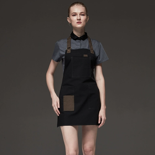 Модный фартук для работы, в корейском стиле, делается под заказ, с печатью вашего логотипа