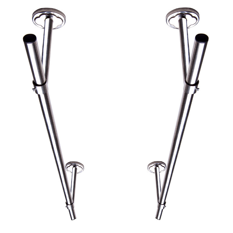 Balcony clothes drying rod fixed stainless steel clothes drying rack single rod indoor household clothes hanging bracket hanging seat top outer wall