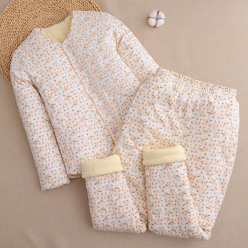 Pure Cotton Padded Jacket and Pants Set for Women, Thickened Cotton Jacket, Home Cotton Clothing, Adult Warm Inner Cotton Clothing for Winter Pure Cotton Padded Jacket and Pants Set for Women, Thickened Cotton Jacket, Home Cotton Clothing, Adult Warm Inner Cotton Clothing for Winter
