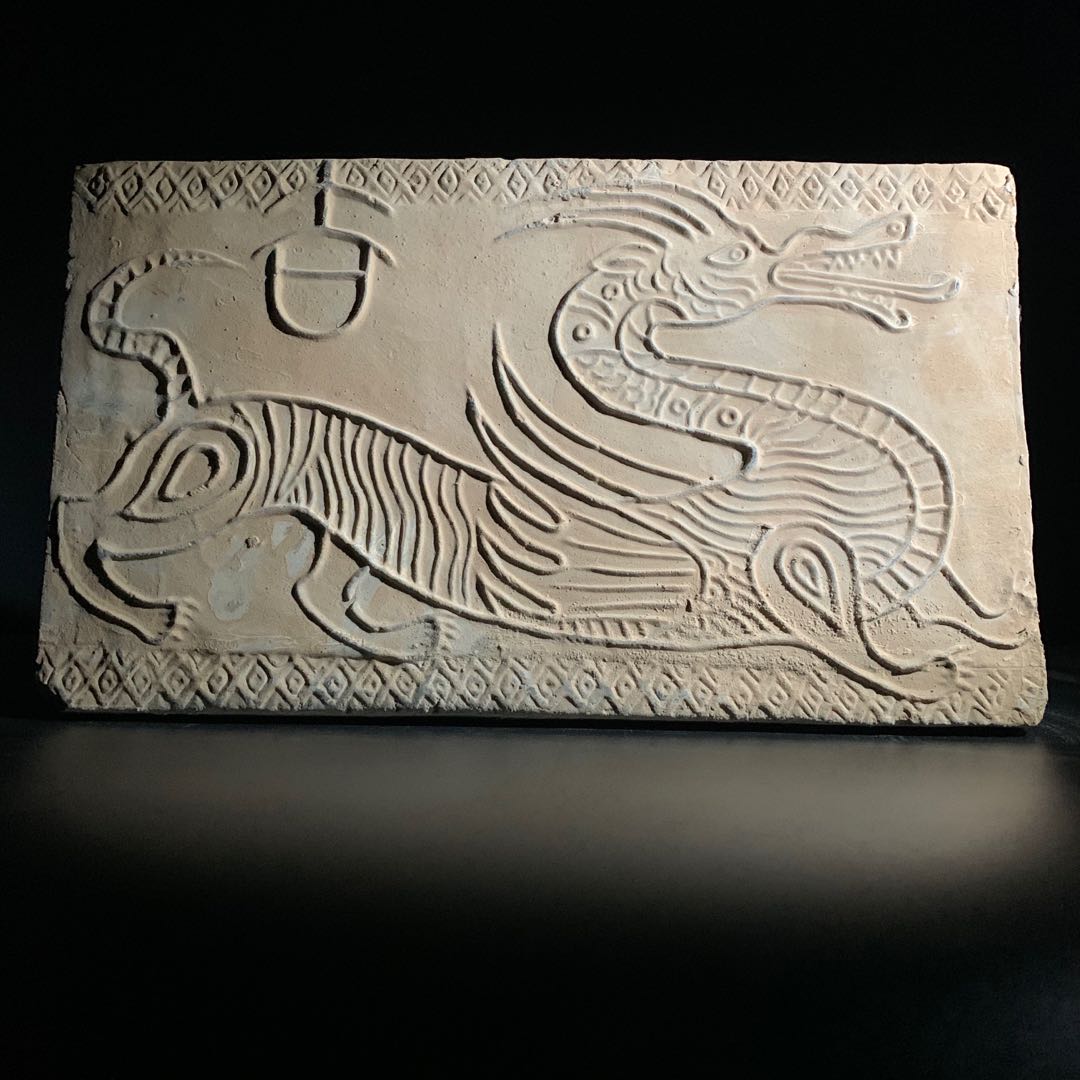 Han Dynasty dragon pattern antique brick carving ancient building decoration digging shovel fashionable furniture dream thousand