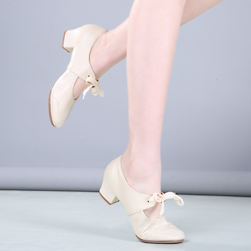 Professional and dance shoes soft soles adult training shoes in heels square dance shoes tied to dance women's shoes