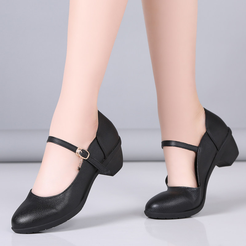 Adults Ballroom Dancing Shoes Women Soft Bottom with Squares Dancing Shoes with Mom Dancing Shoes Genuine Leather All Season Women Shoes 