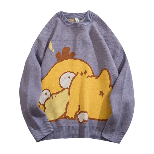 Демисезонный японский свитер, мультяшная трикотажная рубашка, парная одежда для влюбленных, 2020