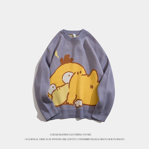 Демисезонный японский свитер, мультяшная трикотажная рубашка, парная одежда для влюбленных, 2020