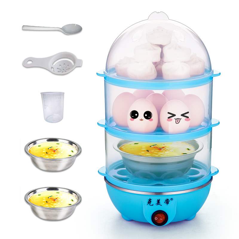 nồi hấp 2 tầng bằng điện Máy đánh trứng hai lớp đa chức năng Máy rửa trứng hấp 350W Tự động tắt nguồn khử trùng chai - Nồi trứng các loại nồi lẩu mini