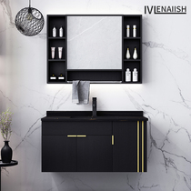 Light Lavish Wind Bath Cabinet Smart Mirror Cabinet Toilet Customised Black Rock Plate Countertop Washbasin Washbasin Cabinet Composition