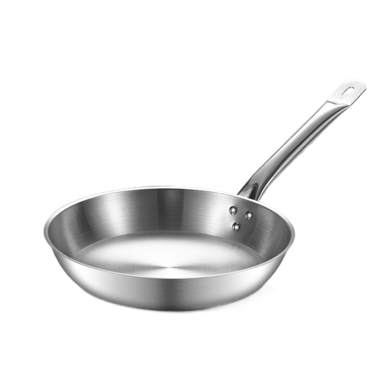 Wine Total Stainless Steel Rebase Frying Pan Flat Bottom Pan Without Coating Domestic Steak Pancake Pan induction Oven Universal Frying Pan
