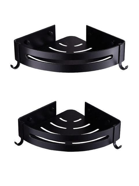No punch-out bathroom corner basket black triangle shower room storage rack tripod bathroom corner storage rack