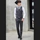 Spring and Autumn Men's Tailor-fitting Vest, Trousers, Shirt Suit, Korean Style Wedding Dress, Three-piece Set, Professional Wear Vest