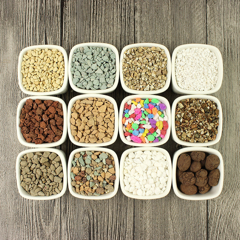 热卖多肉颗粒营养土赤玉土铺面石绿沸石火山石黄金麦饭石垫底陶粒