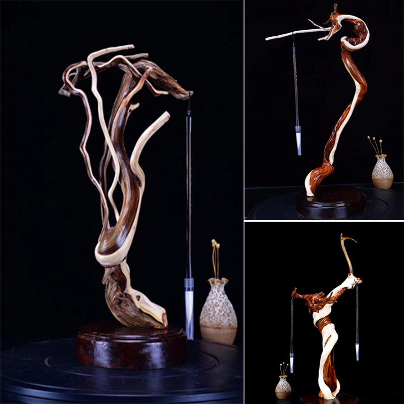 Taihang Cliff brush holder bead hanging natural wood with its shape withered wood into the family The idea tree root decoration