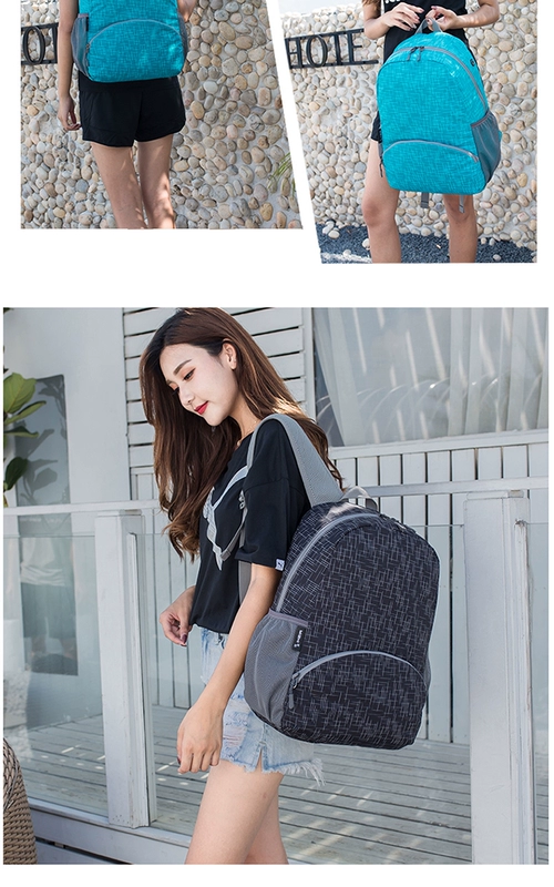 Ý túi da nữ nhẹ ba lô ngoài trời có thể gập lại trẻ em ba lô nam nhẹ túi du lịch không thấm nước túi
