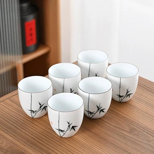 Керамический вместительный и большой чайный сервиз, чайная чашка, система хранения, сушилка, комплект, 6 упаковки