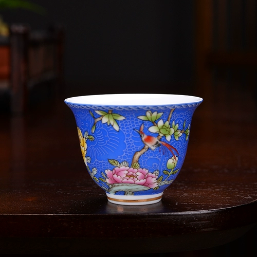 澜扬 Каппи -чайная чашка эмаль Небесная чашка главная чашка магистральная чашка чайная чаша порошка столичная чашка чашка одно чашка стейк цветочный чашка