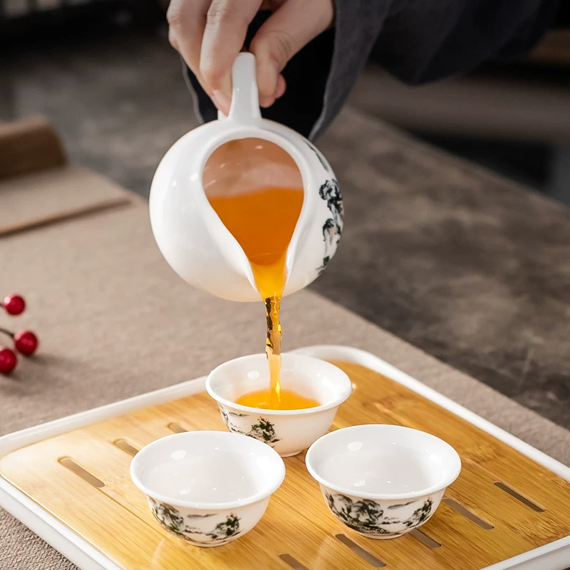 Tea set, ceramic tea cup, teapot, simple and elegant design