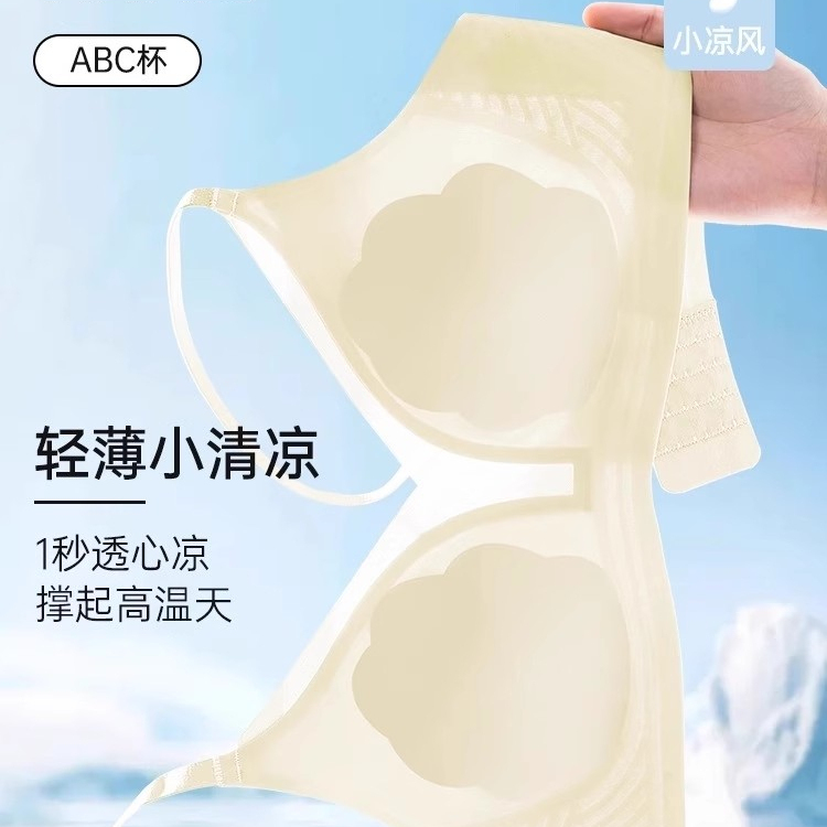 [Victoria] Seamless Underwear for Women, Summer Thin Style, Minimizes Large Bust, No Underwire, Ice Silk Air Conditioning Bra