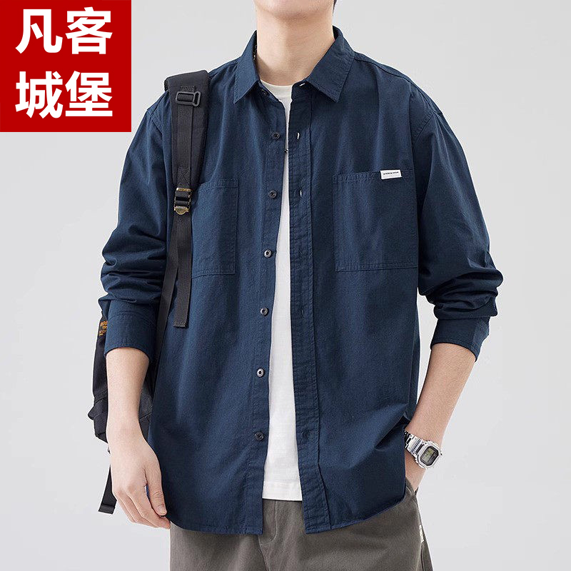 Men's Workwear Shirt Jacket, Same Style as Fanke Castle Lei Jun, 2026 New Trendy Brand, Cool and Casual Long-Sleeve Top