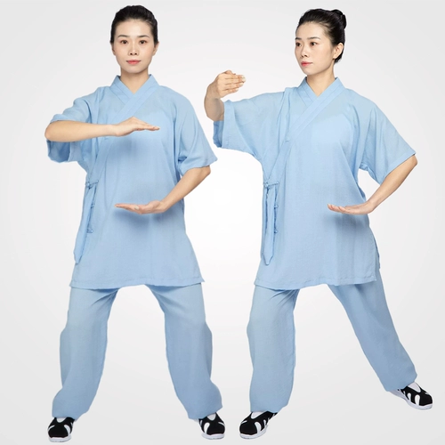 Летнее тонкое ханьфу, короткий рукав, из хлопка и льна, китайский стиль