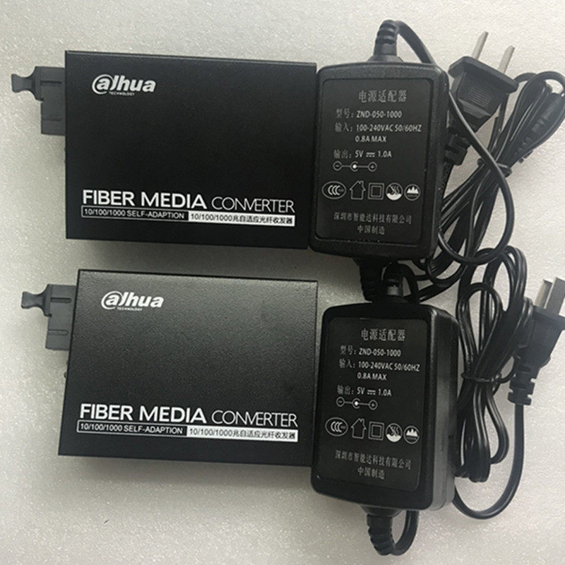 Dahua One Light One Electric Single Fiber Single Mode Gigabit Fiber Transceiver 20KM Pair DH-OTE113TR-G Spot
