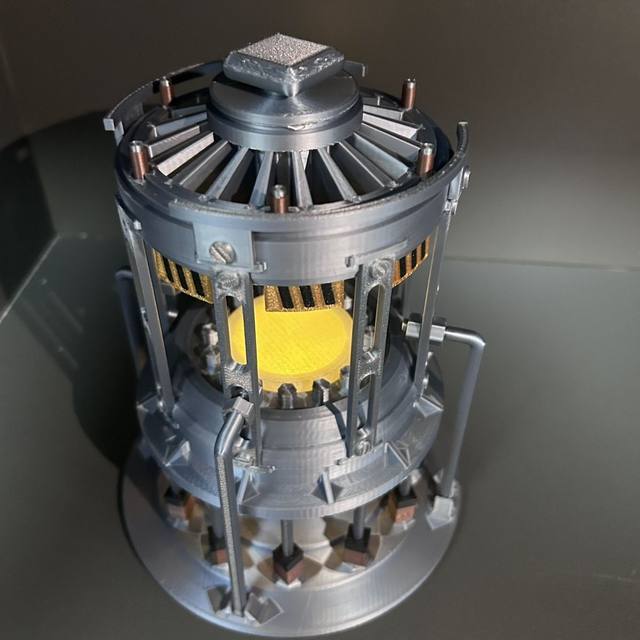 Delta Force Miniature Reactor 3D Printed Model with Lights, Red Materials, Game Peripheral Assembly Model