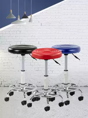 Buyou experimental stool can lift rotating bar chair bar chair bar sponge soft stool beauty salon work stool Black