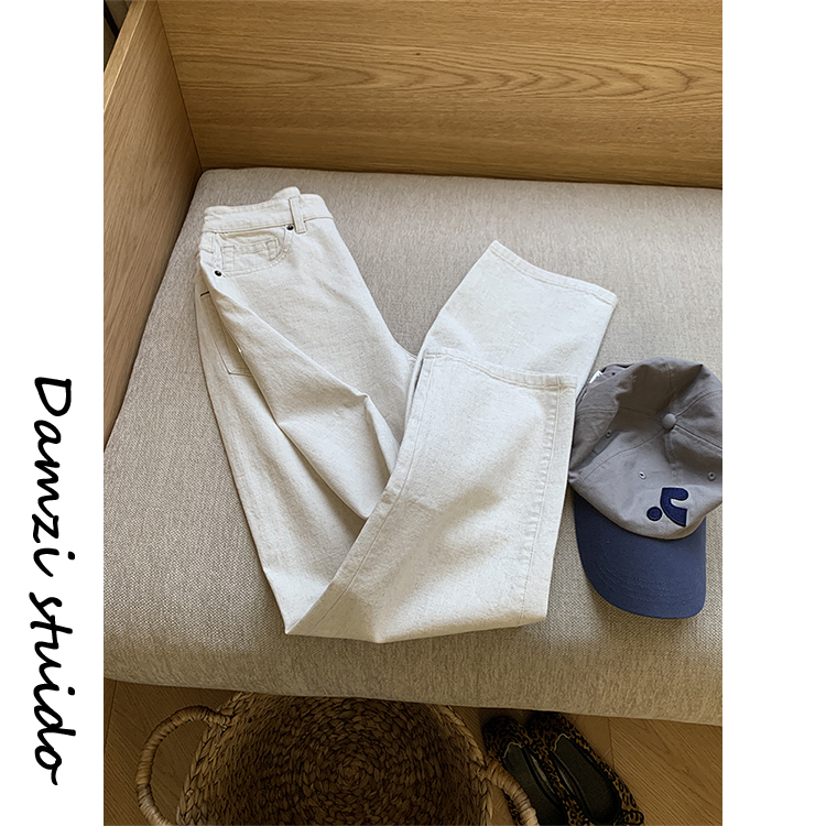 Da Maizi High-End Hemp Denim Classic Straight-Leg Jeans Mz8001 Hemp Denim Da Maizi High-End Hemp Denim Classic Straight-Leg Jeans Mz8001 Hemp Denim