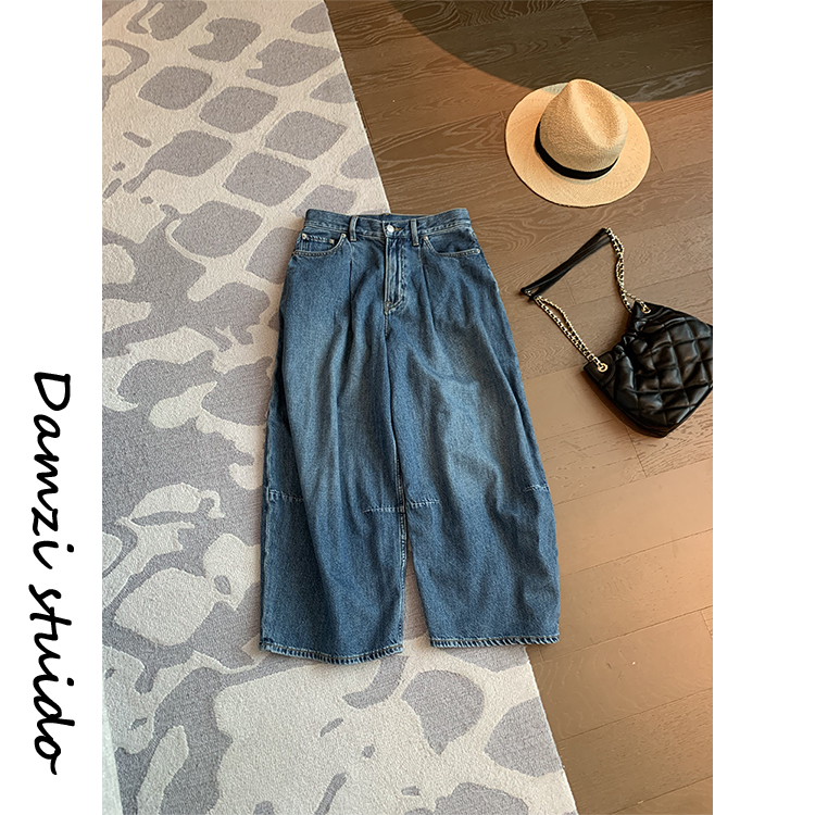 Da Maizi "Pumpkin Denim" High-End Washed Denim Nine-Point Jeans Mzg0007 Pumpkin Denim