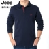 Áo thun nam tay ngắn Jeep JEEP 2020 xuân hè mới kinh doanh áo polo xu hướng cotton dài tay mùa thu rộng rãi - Áo phông dài