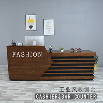 Company front desk reception desk beauty salon retro cashier counter simple modern clothing store hotel bar table