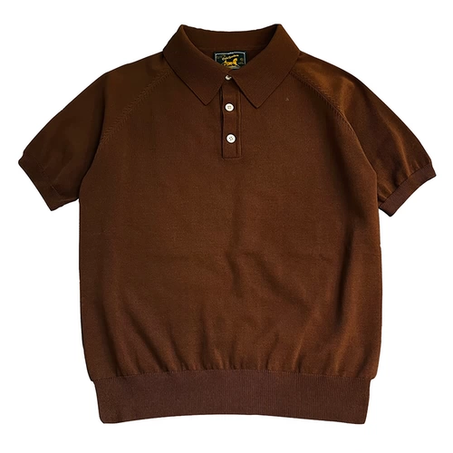 Летняя трикотажная хлопковая ретро футболка polo для отдыха, короткий рукав, в американском стиле