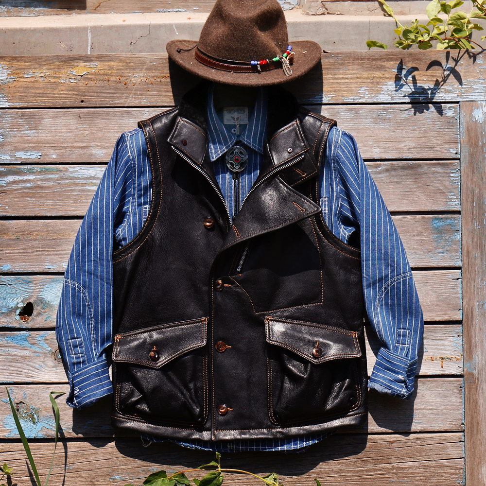 Reengrave WINTER AVIATOR Avatar waistcoat men's leather men's vest Freewh * *le