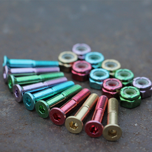 Professional skateboard double warp color long board anti-sag inner hexagonal screw nut bracket bridge nail piercing nail accessories