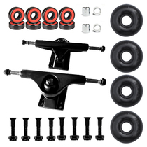 Skateboard double-warped 5-inch black bracket 8-hole unlimited hole position with nut washer professional movement skills hard wheel combination
