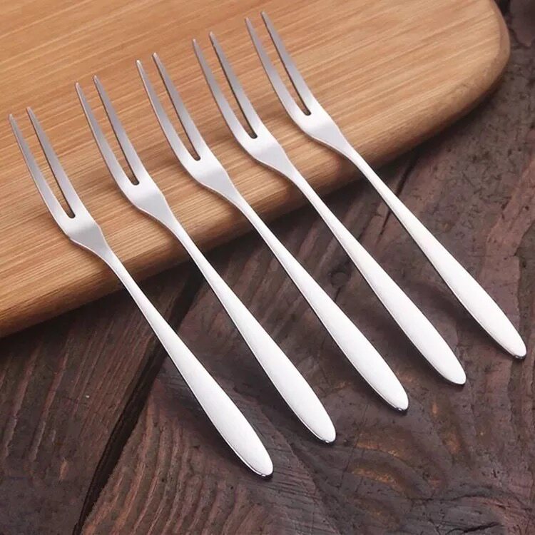 Real Home Fruit Fork Stainless Steel Cake Fork Creative Mooncake Fork Dessert Fork Fruit Sign 5 Sets