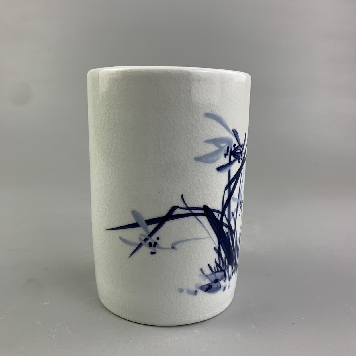 大清光绪年制青花幽兰之馨纹笔筒仿古瓷摆件古典家居办公装饰品-淘宝网