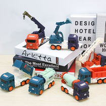 Childrens engineering car suit excavator toy car bulldozer mixer truck crane back force Inertial Boy Little Car
