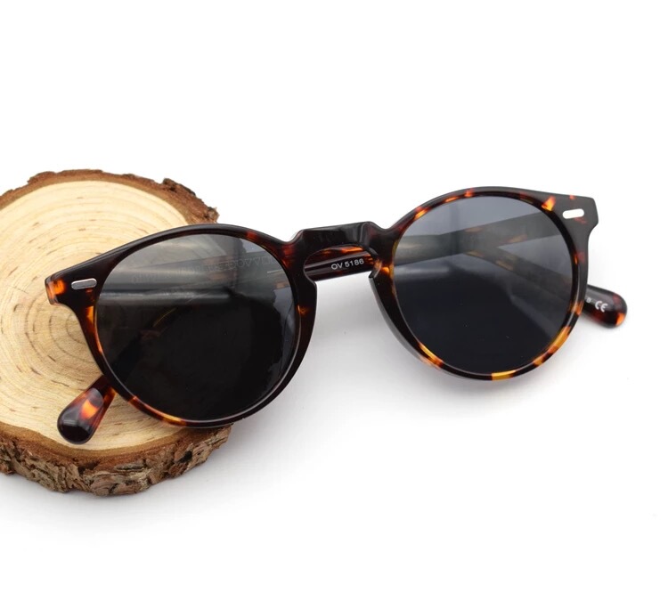 Oliver Peoples Oliver Acetate Fashion Round Frame Sunglasses for Women, Polarized Driving Glasses, Round Face Sunglasses