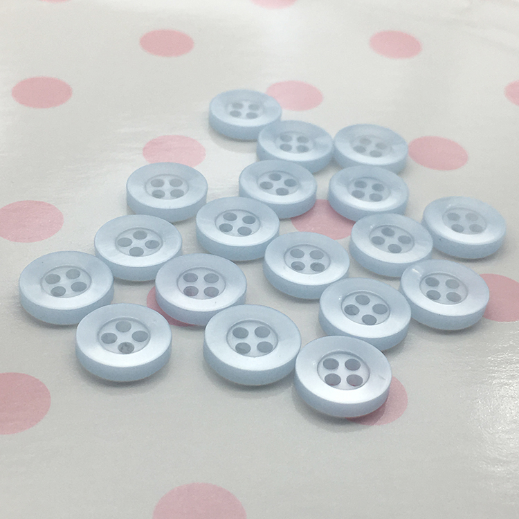 Light Blue Shirt Buttons Polo Shirt Buttons 11.5mm Pearlescent Wide Edge Buttons High-End Buttons Specialty Store