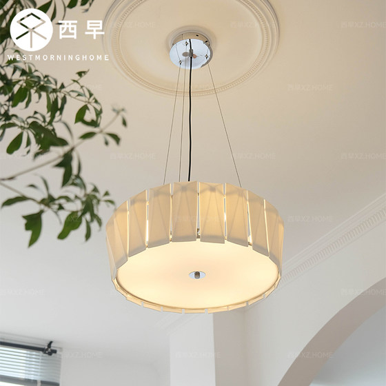 Western style French cream style ceramic bedroom chandelier modern simple living room dining room study round ceiling lamp