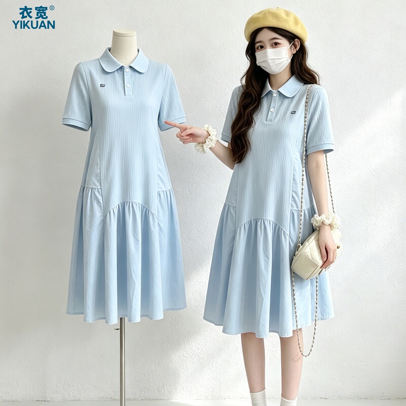 Summer Clothing 2026 New Plus-Size Women's Clothing for Slightly Chubby Girls, Mid-Length Pear-Shaped Body A-Line Loose Slimming Dress Summer Clothing 2026 New Plus-Size Women's Clothing for Slightly Chubby Girls, Mid-Length Pear-Shaped Body A-Line Loose Slimming Dress