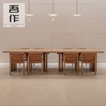 White Wax Wood Log Long Table Minima Dining Table And Chairs Tea Table Meeting Table Rectangular Table Hotel Clubhouse Restaurant Furniture