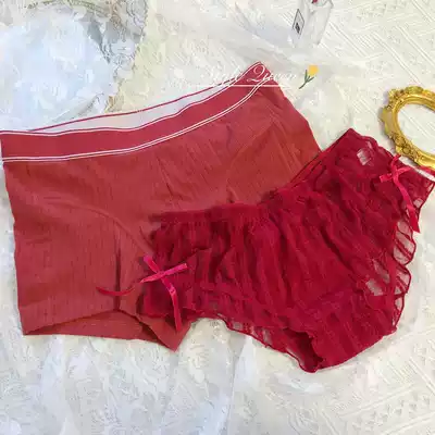 Couple underwear Red Year set wedding gift men's boxers sexy mesh milk Silk women's triangle