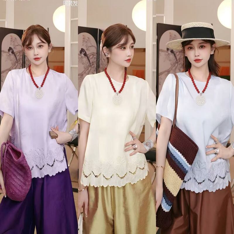 [Surprise Box] Manluo 100% Mulberry Silk Xiangyunsha Short Sleeve 133-27644F1236