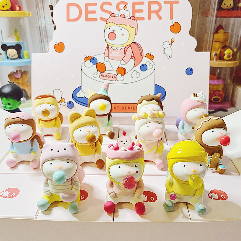 1 spot Repolar Bubble Dessert Series Blind Box Cute Girl Heart Ornament Trendy Play