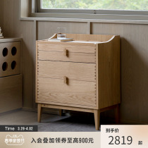 (Spot) Squeal Stack Edge Cabinet Bed Head Cabinet Brief Modern Solid Wood Walnut Wood Creative Personality Containing Cabinet