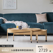 (Spot) Squeaking 1 2 Tea Table Day Style Solid Wood Living Room Multifunction Small Family modern minimalist edge a few