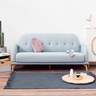 Giọng nói sáng tạo nhỏ vui tươi ba chỗ ngồi sofa vải căn hộ nhỏ phòng khách nền kinh tế Bắc Âu thiết kế ban đầu đồ nội thất