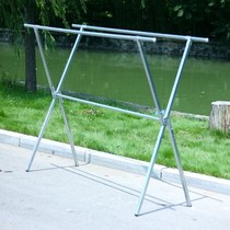 Folding X-shaped metal drying rack balcony thickened single and double rod type floor cooling clothes rod retractable
