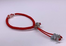 Natural south red Agate peace ring hand braided diamond knot bracelet 2021 Year of the Ox This year of life Red hand rope Baby hand rope