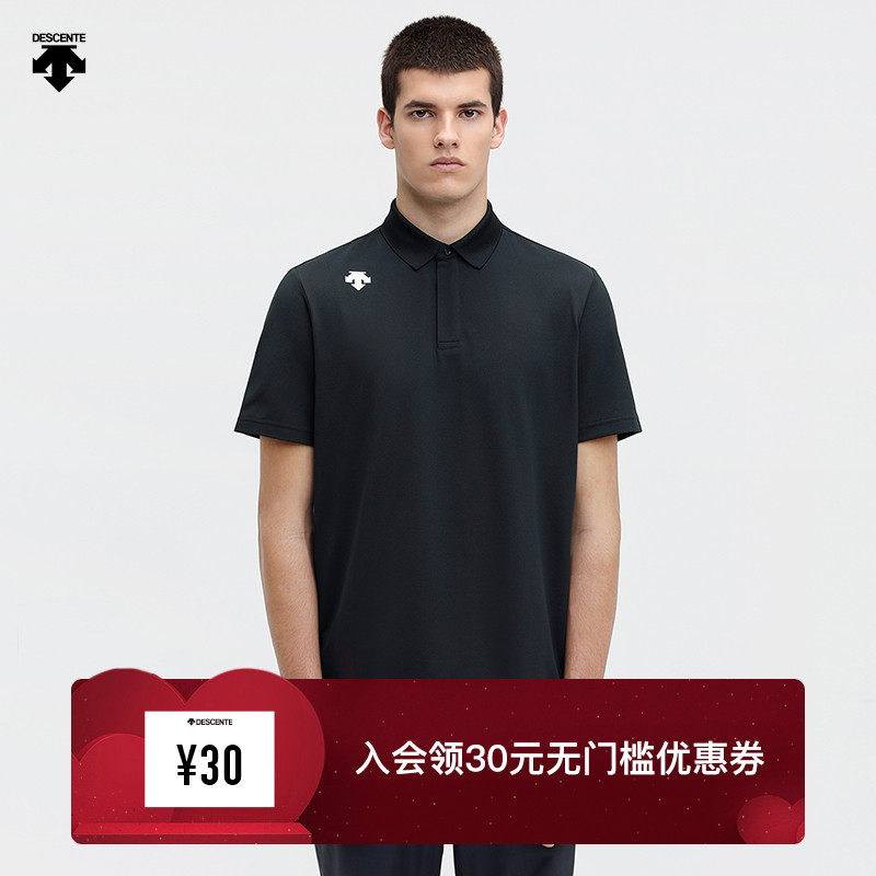 DESCENTE DESANT TOUGH FABRIC UNISECLEMENT KNITTED SHORT-SLEEVE POLO SHIRT